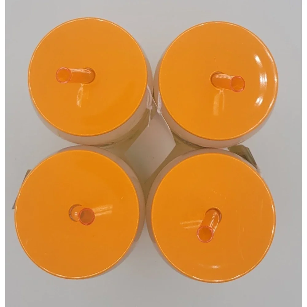 20oz Color Changing Tumbler NEW Set Of 4 - Lid Straw Orange Summer Fruit